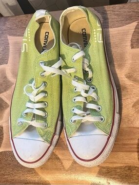 Converse All Star Low Top Sneakers Lime Green Canvas Size 8.5 Men / 10.5 Women
